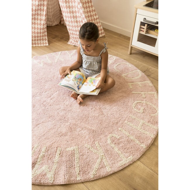 ABC Round Washable Rug, Vintage Nude/Natural - Rugs - 4