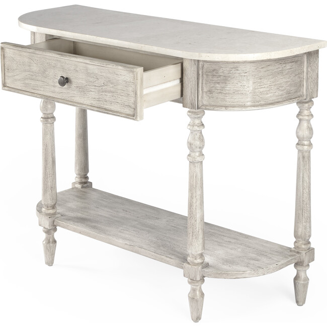 Danielle Marble Console Table, Rustic Gray - Accent Tables - 4