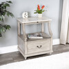 Danielle Marble Nightstand, Gray - Nightstands - 2