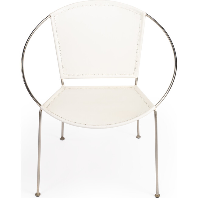 Milo Leather Accent Chair, White - Accent Seating - 4