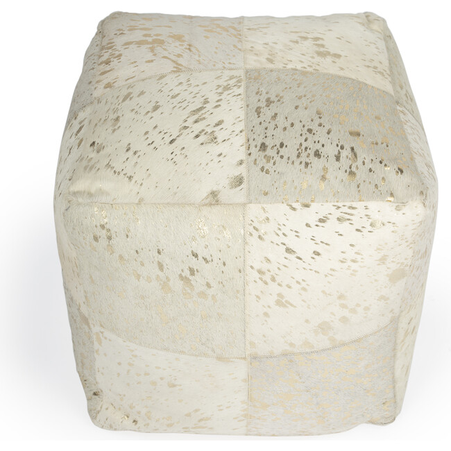 Victorian Hair on Hide Pouf, Gold - Kids Seating - 2