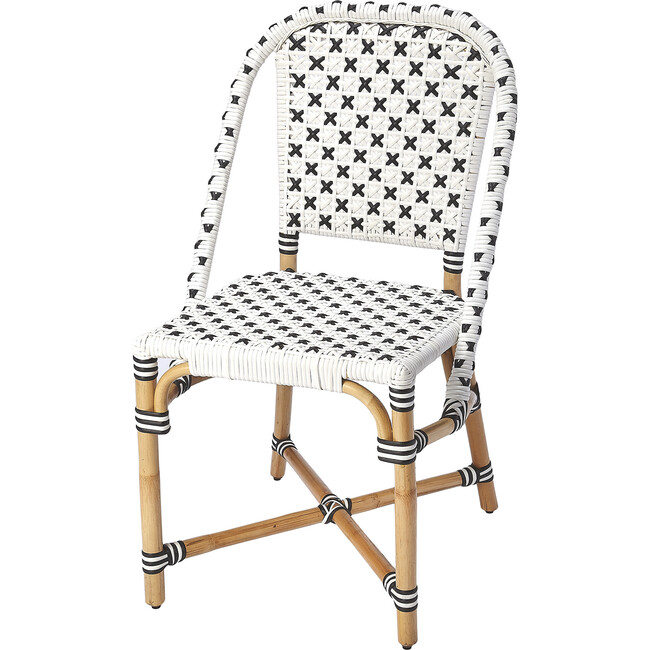Tenor Rattan Bistro Chair, White/Black