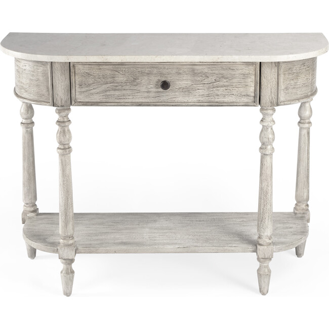 Danielle Marble Console Table, Rustic Gray - Accent Tables - 5