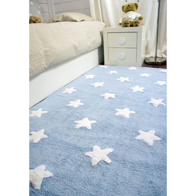 Stars Washable Rug, Blue/White - Rugs - 7