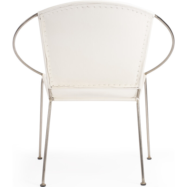 Milo Leather Accent Chair, White - Accent Seating - 6