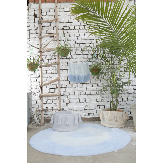 Tie-Dye Washable Rug, Soft Blue - Rugs - 7