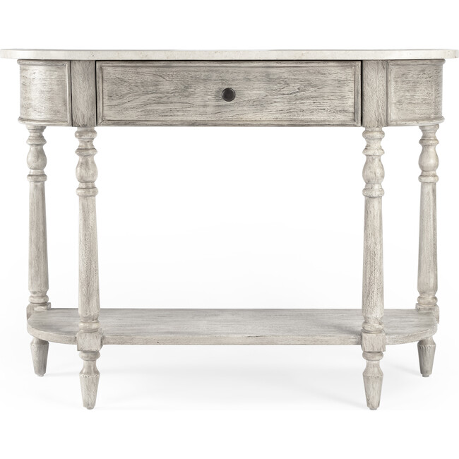 Danielle Marble Console Table, Rustic Gray - Accent Tables - 6