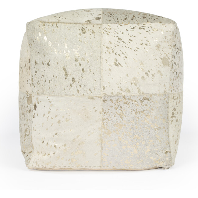 Victorian Hair on Hide Pouf, Gold - Kids Seating - 3