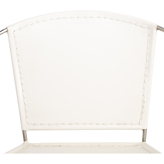 Milo Leather Accent Chair, White - Accent Seating - 7