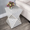 Anais Bone Inlay End Table, White/Grey - Accent Tables - 2