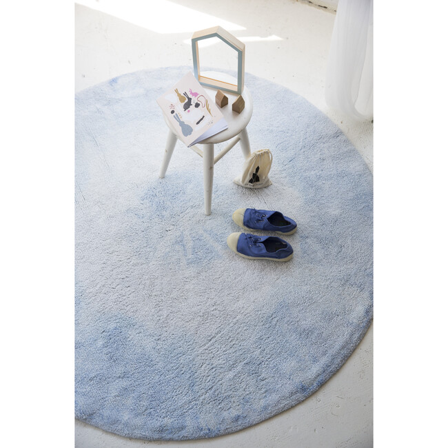 Tie-Dye Washable Rug, Soft Blue - Rugs - 8
