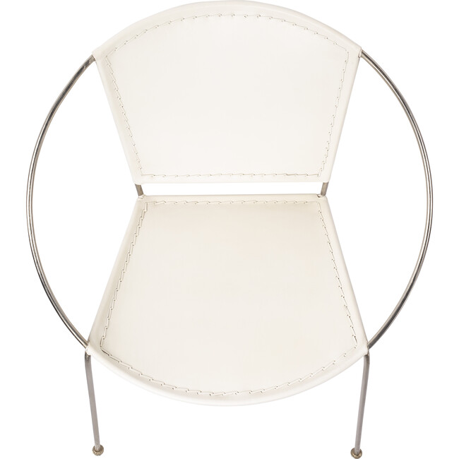 Milo Leather Accent Chair, White - Accent Seating - 8