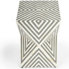 Anais Bone Inlay End Table, White/Grey - Accent Tables - 3