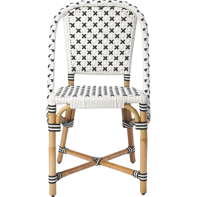 Tenor Rattan Bistro Chair, White/Black Butler Nursery Chairs
