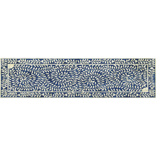 Vivienne Bone Inlay Bench, Blue - Accent Seating - 2
