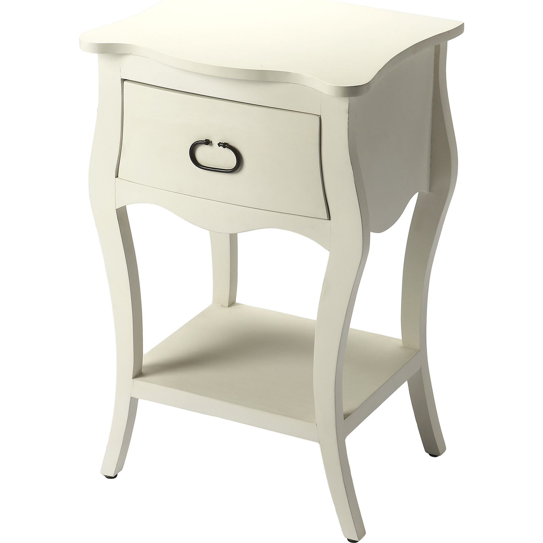 Rochelle Wooden Nightstand, Off-White - Nightstands - 1