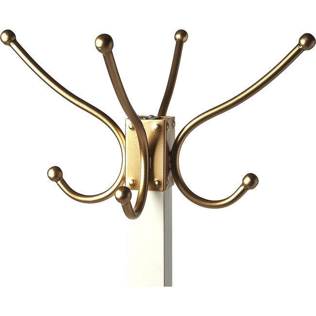 Logan Square Coat Rack/Tree, White/Gold - Storage - 4