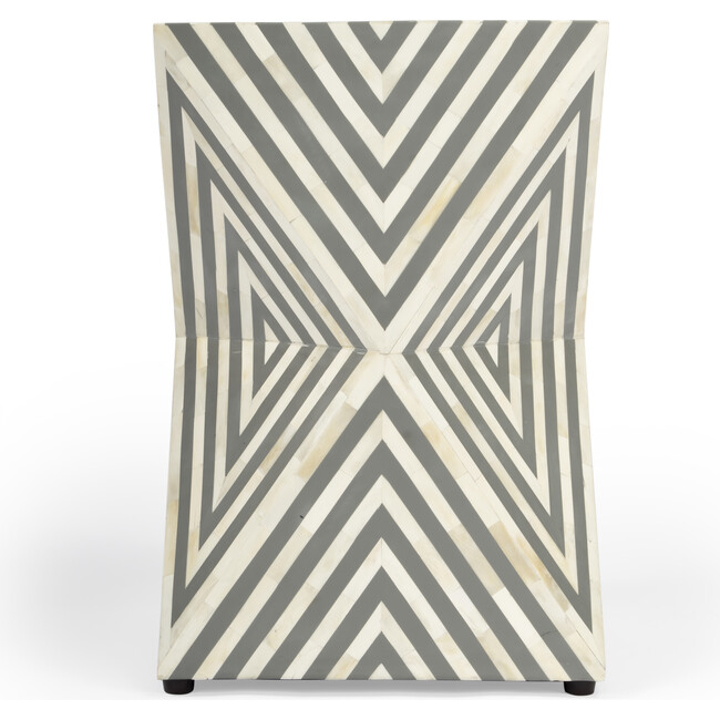 Anais Bone Inlay End Table, White/Grey - Accent Tables - 4