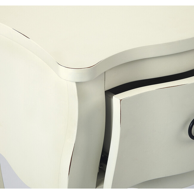 Rochelle Wooden Nightstand, Off-White - Nightstands - 2