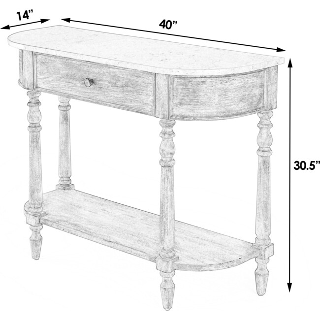 Danielle Marble Console Table, Rustic Gray - Accent Tables - 10