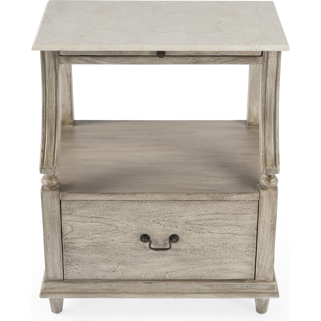 Danielle Marble Nightstand, Gray - Nightstands - 5