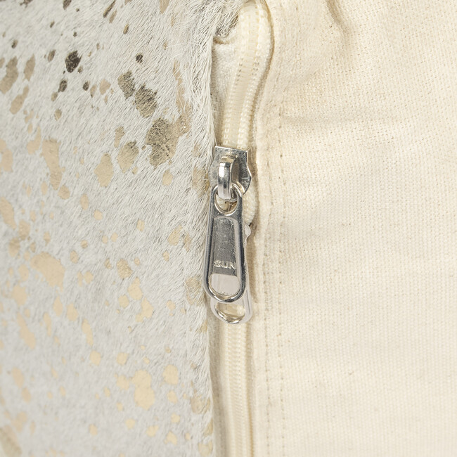 Victorian Hair on Hide Pouf, Gold - Kids Seating - 6