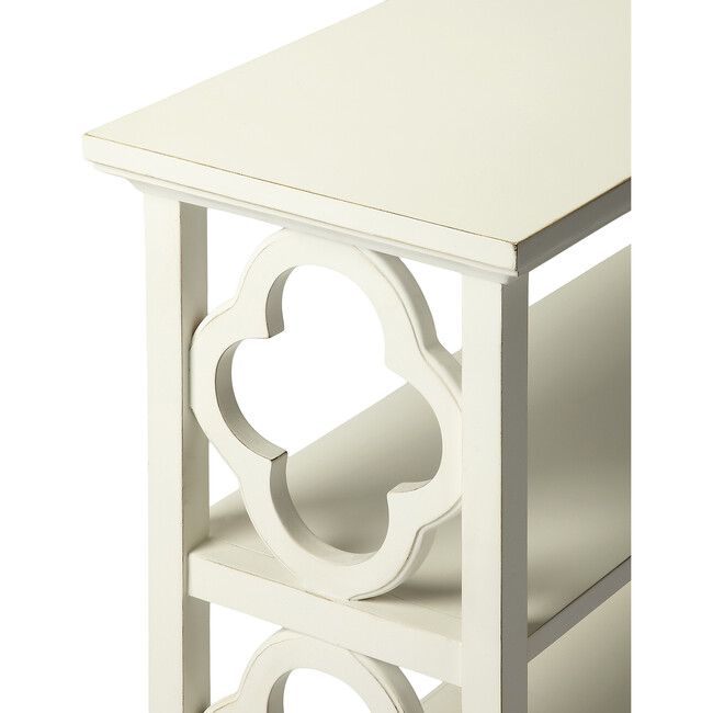Paloma Quatrefoil Wooden Bookcase, White