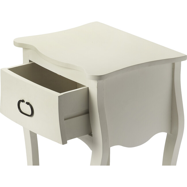 Rochelle Wooden Nightstand, Off-White - Nightstands - 3