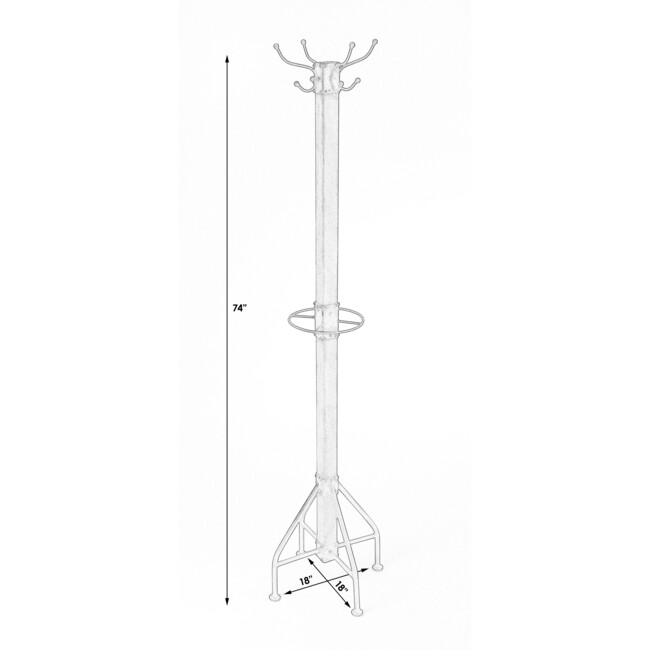 Logan Square Coat Rack/Tree, White/Gold - Storage - 5