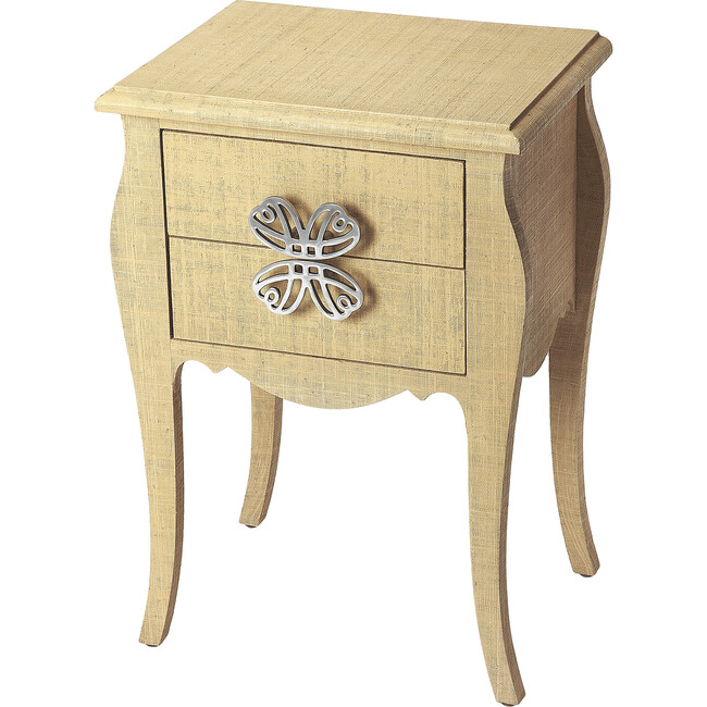 Felicia Raffia Side Table, Natural - Accent Tables - 1
