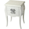 Felicia Raffia Side Table, White - Accent Tables - 1 - thumbnail