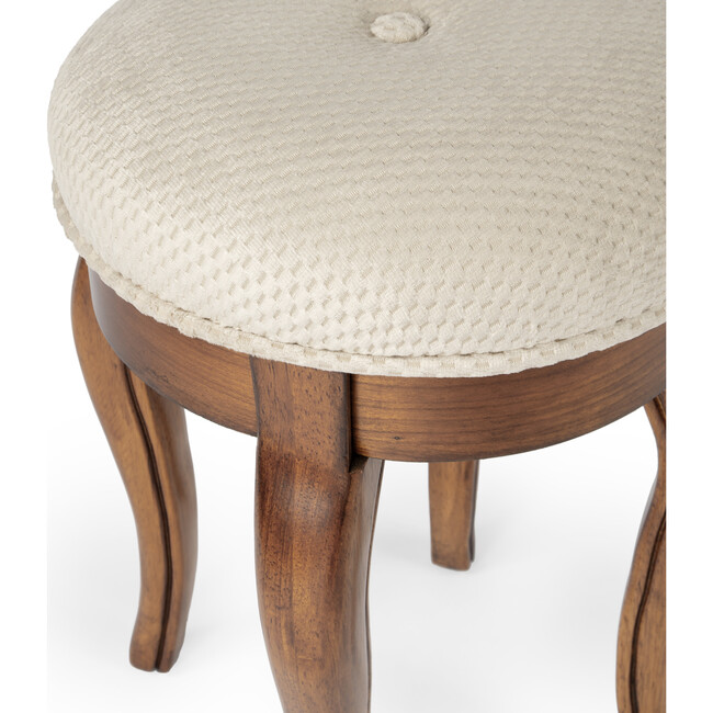 Simone Ash Burl Vanity Stool, Olive - Accent Seating - 4
