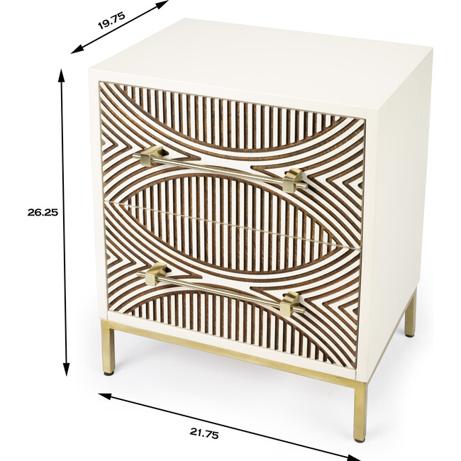 Cirella 2-Drawer Chest, White - Dressers - 10