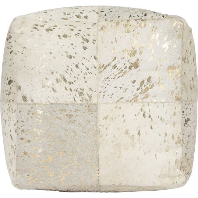Victorian Hair on Hide Pouf, Gold - Kids Seating - 7