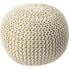 Knit Floor Pouf, Cream - Accent Seating - 1 - thumbnail