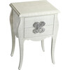 Felicia Raffia Side Table, White - Accent Tables - 3