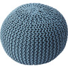 Knit Floor Pouf, Blue - Accent Seating - 1 - thumbnail