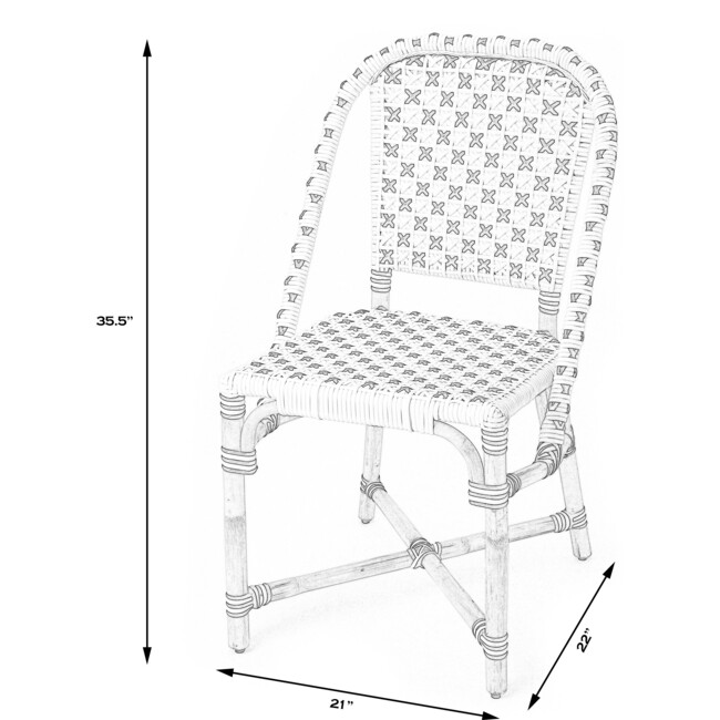 Tenor Rattan Bistro Chair, White/Black Butler Nursery Chairs