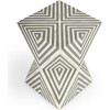 Anais Bone Inlay End Table, White/Grey - Accent Tables - 5