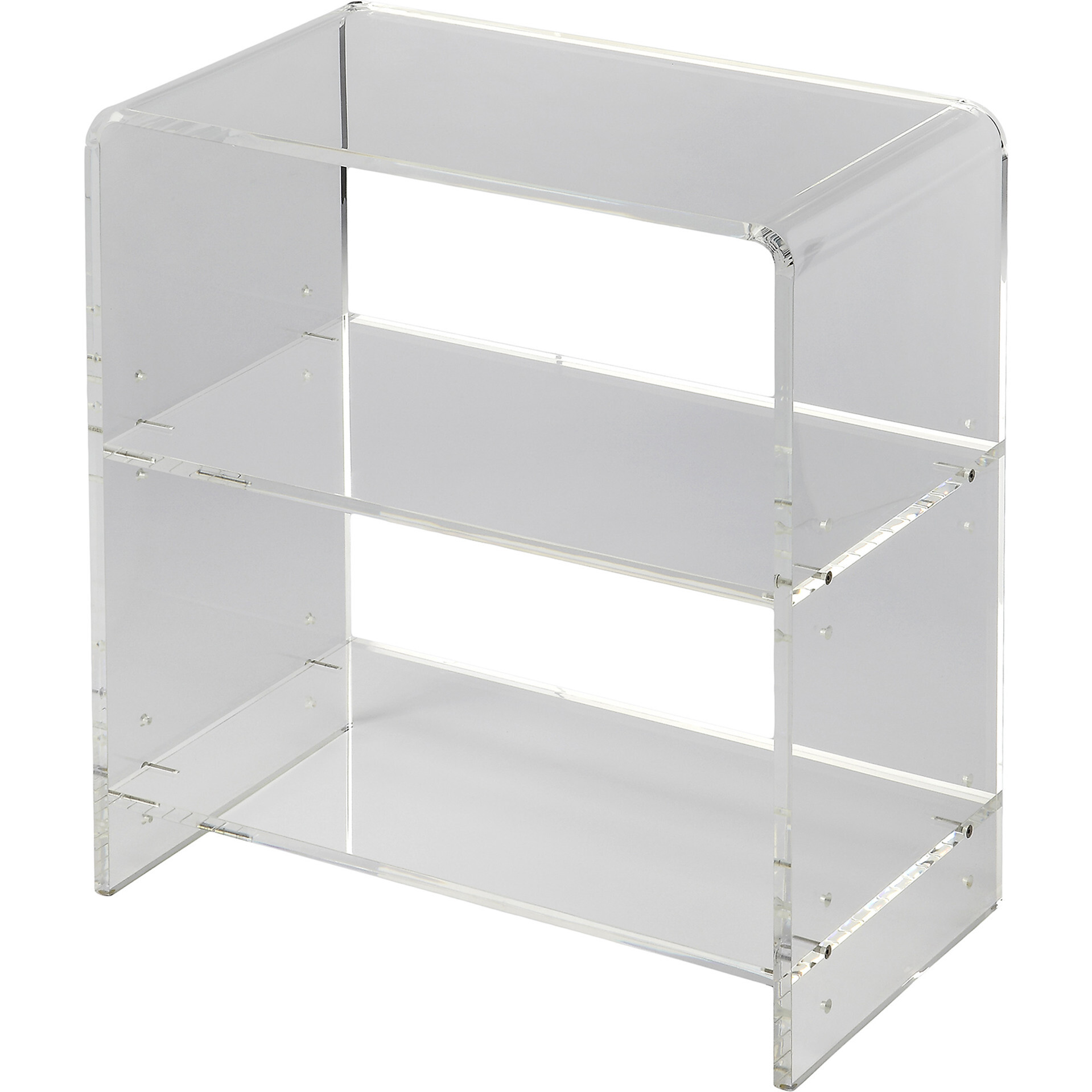 Crystal 22 Wide Clear Acrylic 2-Shelf Bookcase