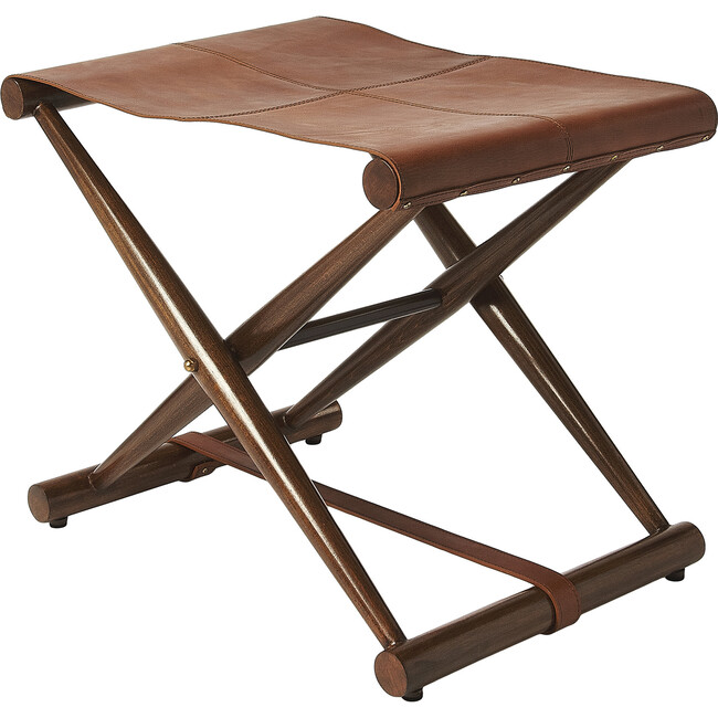 Sutton Leather Folding Stool - Accent Seating - 4