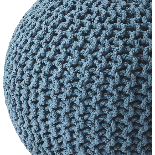 Knit Floor Pouf, Blue