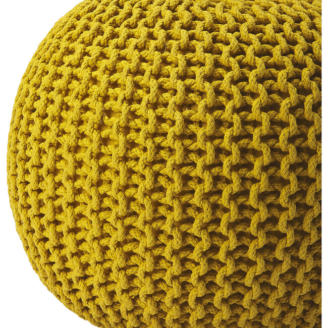 Knit Floor Pouf, Mustard