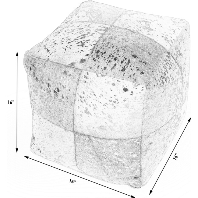 Victorian Hair on Hide Pouf, Gold - Kids Seating - 9