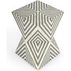 Anais Bone Inlay End Table, White/Grey - Accent Tables - 6