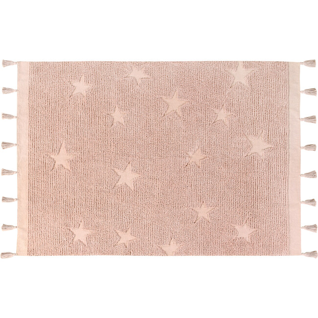 Hippy Stars Washable Rug, Pink