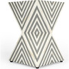 Anais Bone Inlay End Table, White/Grey - Accent Tables - 7