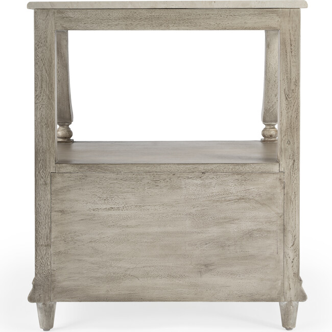 Danielle Marble Nightstand, Gray - Nightstands - 8