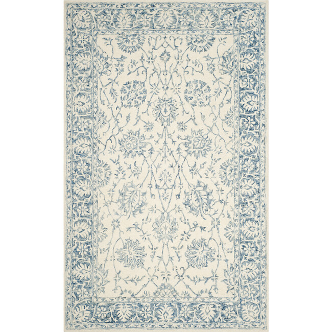 Blossom Demi Rug, Blue/Ivory - Rugs - 3