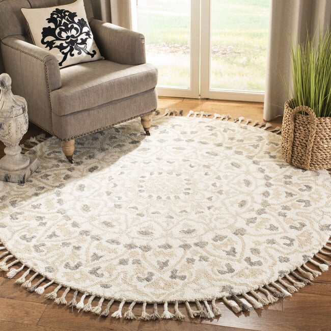 Mila Blossom Rug, Cream - Rugs - 7